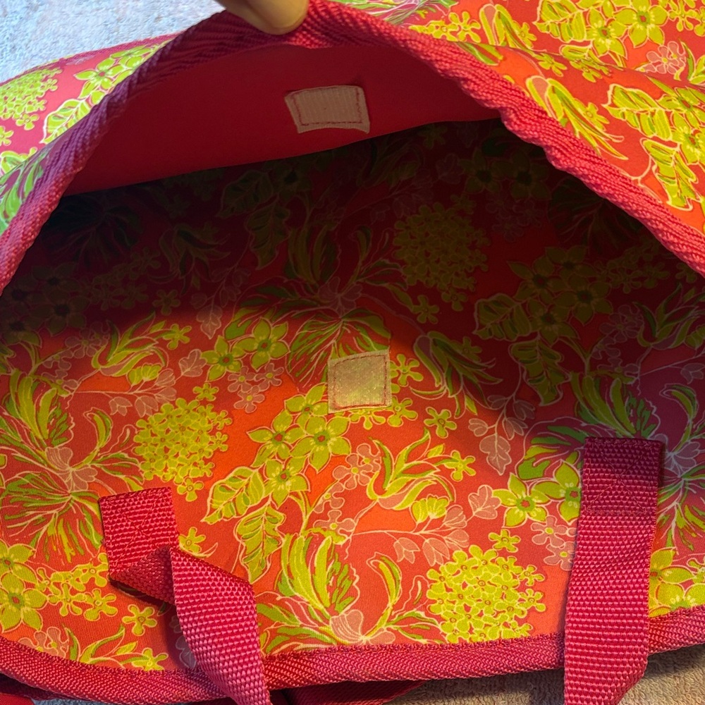 Lilly Pulitzer Red and Yellow Floral Tote - Picture 5 of 6
